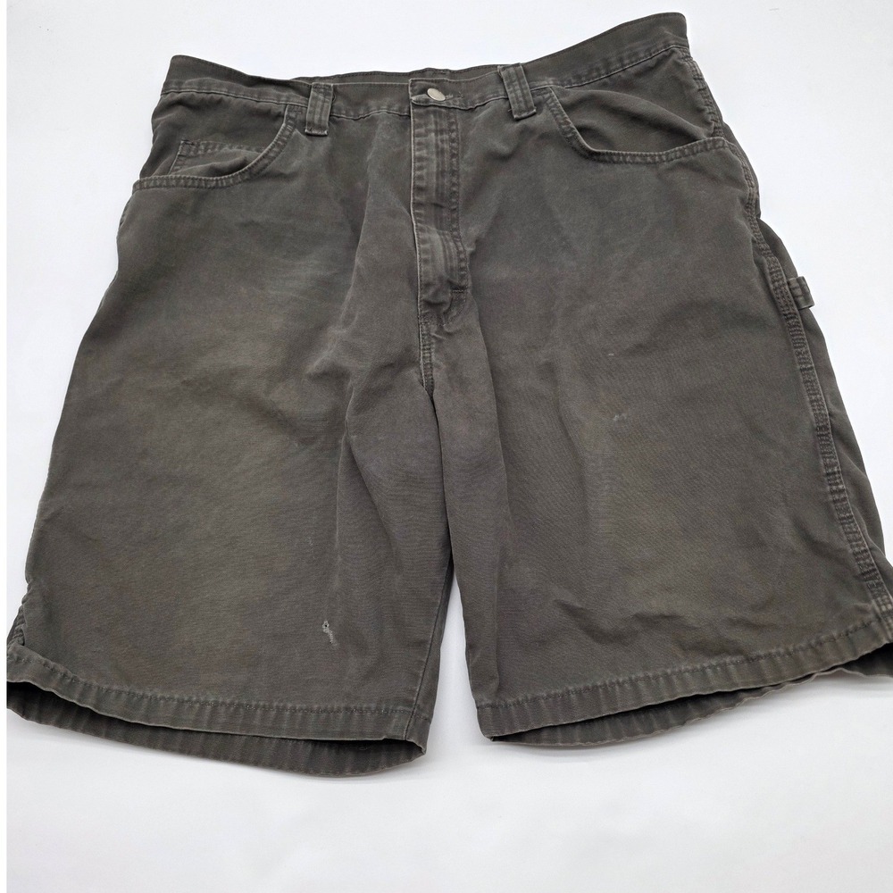 Wrangler Carpenter Shorts Mens 38 Gray Cotton Canvas Utility Workwear Corpcore